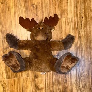 GANZ stuffed animal moose Soft Brown Plush Toy fuzzy child collector
